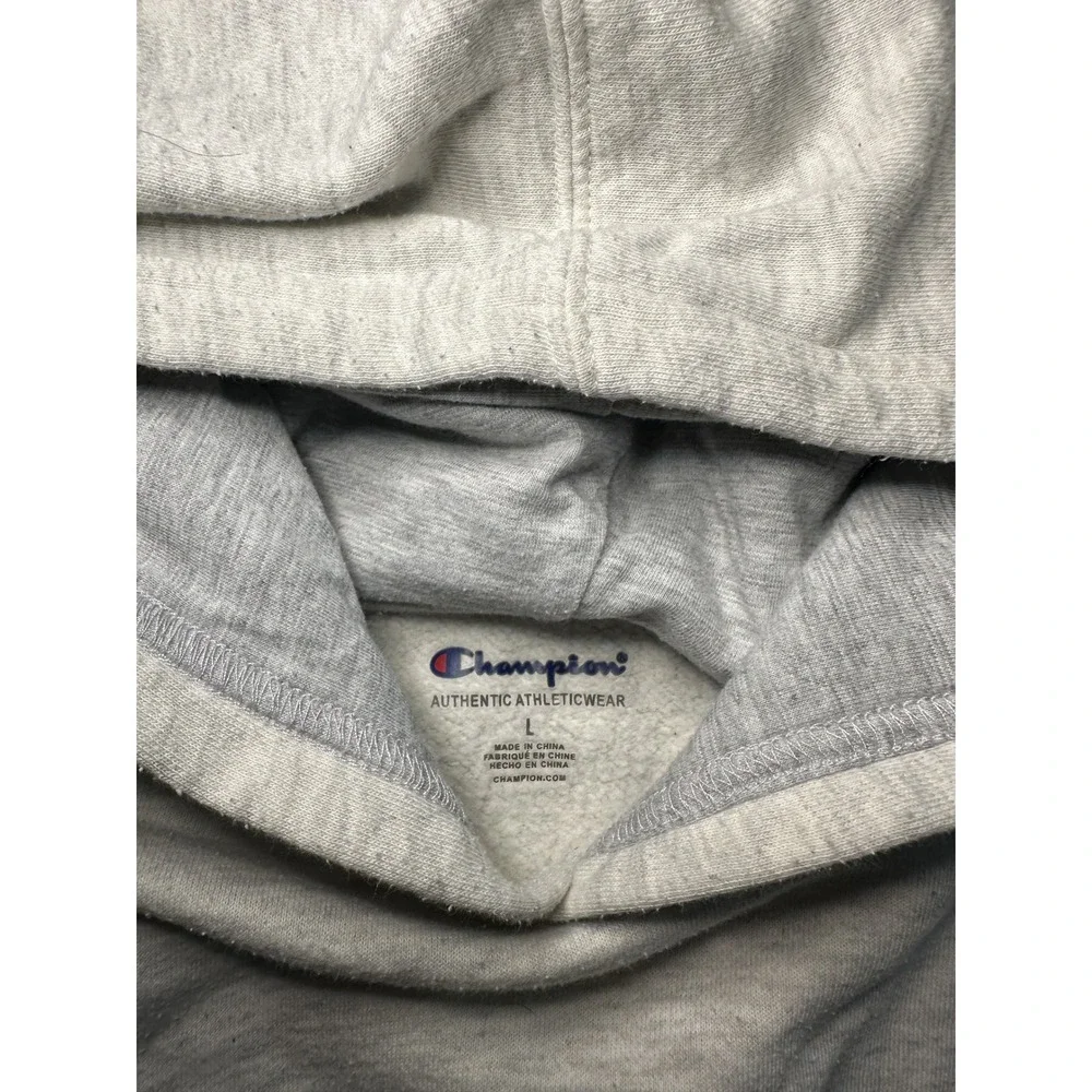 Champion Authentic Athleticwear Hoodie Boys L Grey Heather Logo Fleece Pullover‎